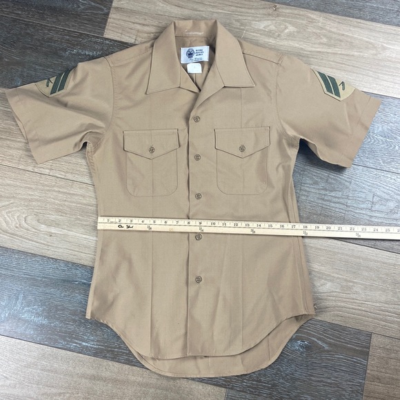 Man's Defense logistics agency uniform button down shirt size 14 1/2 Marines - Picture 6 of 8